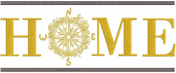 Home Compass embroidery design