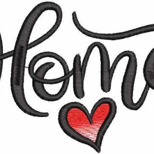 Home heart embroidery design