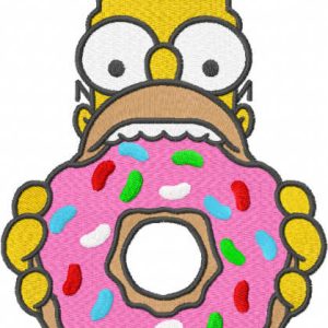 Homer Donut embroidery design