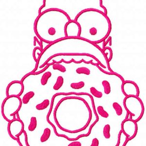 Homer Donut pink embroidery design