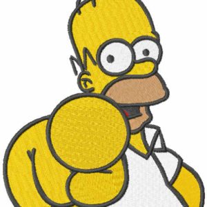 Homer Simpson points to you embroidery design