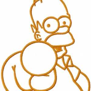 Homer simpson points to you one colored embroidery design