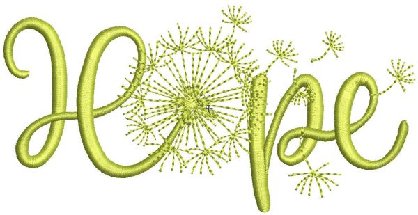 Hope dandelion embroidery design