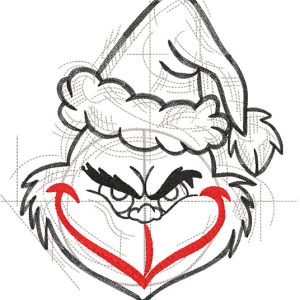 How to draw Grinch embroidery design