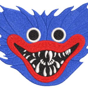 Huggy Wuggy face embroidery design