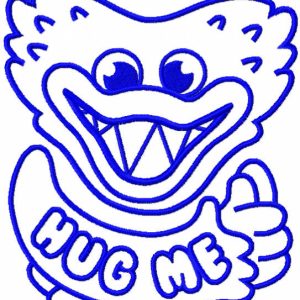 Huggy Wuggy hug me one colored embroidery design