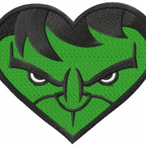 Hulk heart embroidery design