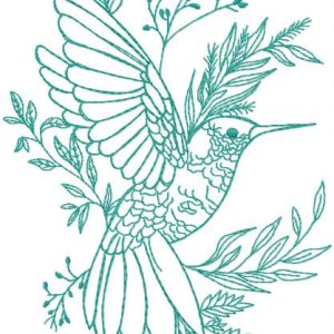 Hummingbird in wildlife embroidery design