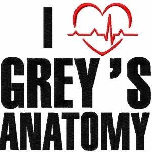 I love greys anatomy embroidery design