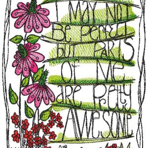 I may not be perfect but parts of me are pretty awesome embroidery design