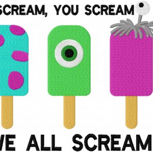 I scream you scream we all scream embroidery design
