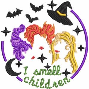 I smell children embroidery design