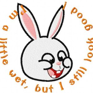I'm a little wet, but I still look good! embroidery design
