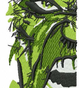 Incredible Hulk art half face embroidery design