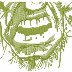 Incredible hulk face mask one color embroidery design