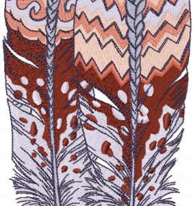 Indians in ponchos embroidery design