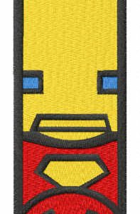 Iron man chibi bookmark embroidery design