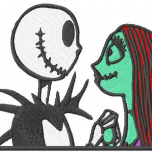 Jack Skellington plus Sally embroidery design