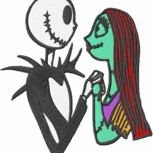 Jack and Sally together forever embroidery design