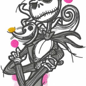 Jack and spooky embroidery design