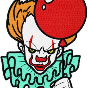 Joker with balloon embroidery design