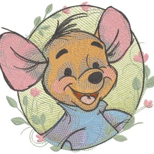 Kanga round floral embroidery design