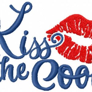 Kiss the cook embroidery design