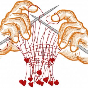Knitted with love embroidery design