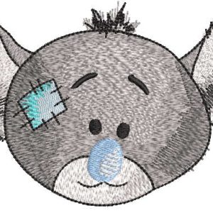 Koala grey muzzle embroidery design