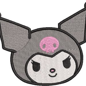 Kuromi kitty with hat embroidery design