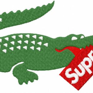 Lacoste supreme logo embroidery design