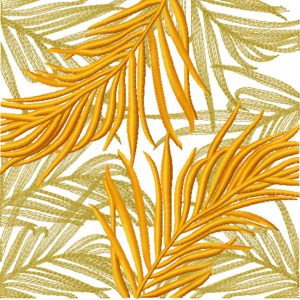 Leaves square form embroidery design