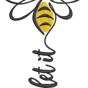 Let it bee embroidery design