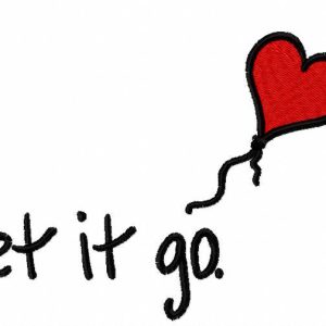 Let it go heart embroidery design