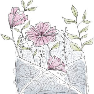 Letter with memories of summer embroidery design