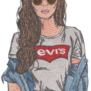 Levis Girl embroidery design