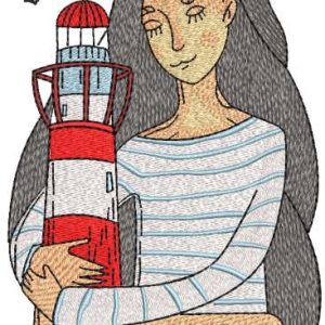 Lighthouses just shine embroidery design