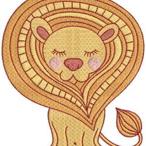 Lion art embroidery design
