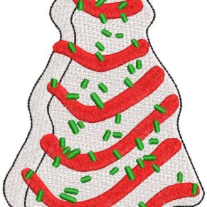 Little Christmas tree cake embroidery design