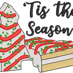 Little Debbie Christmas tree cake embroidery design