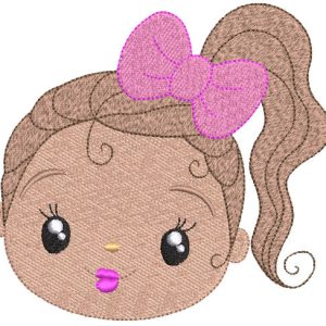 Little girl face embroidery design