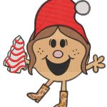 Little miss Christmas santa hat embroidery design