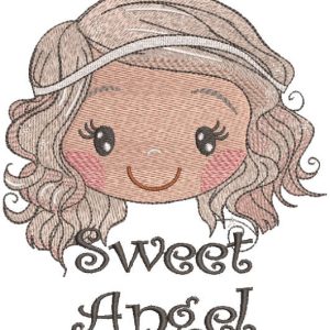 Little blondie angel embroidery design
