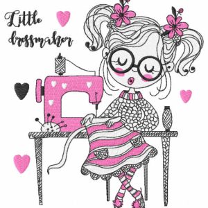 Little dressmaker embroidery design embroidery design