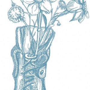 Little garden in your old shoe embroidery design