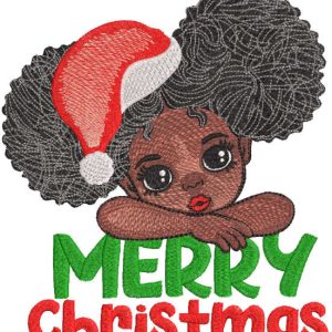 Little miss Christmas embroidery design