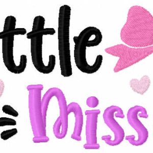 Little miss embroidery design