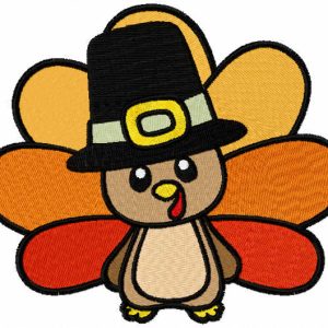 Little turkey embroidery design
