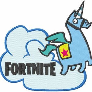 Llama unicorn embroidery design