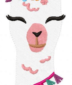 Llama with flowers embroidery design